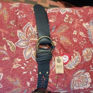 NWT- Element Woven Black Leather Belt w/D-ring Buckle